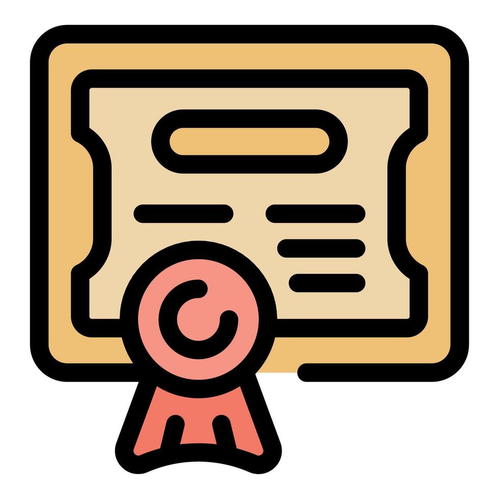 Diploma with red ribbon representing graduation and achievement vector