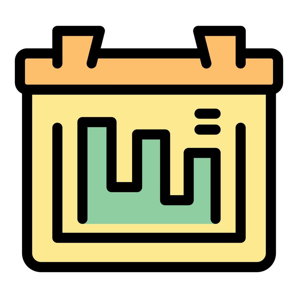 Calendar showing growth chart with increasing bars for business planning and finance analysis vector