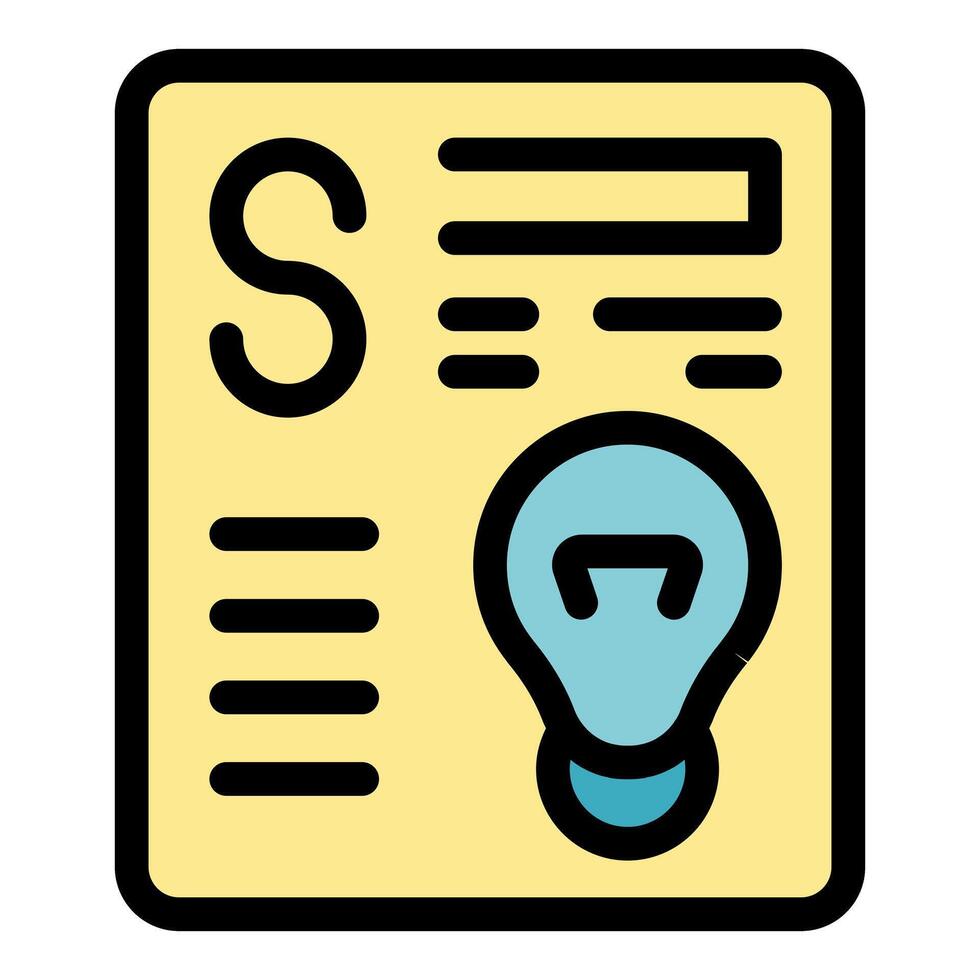 Crowdfunding campaign document with light bulb icon symbolizing innovative startup project vector