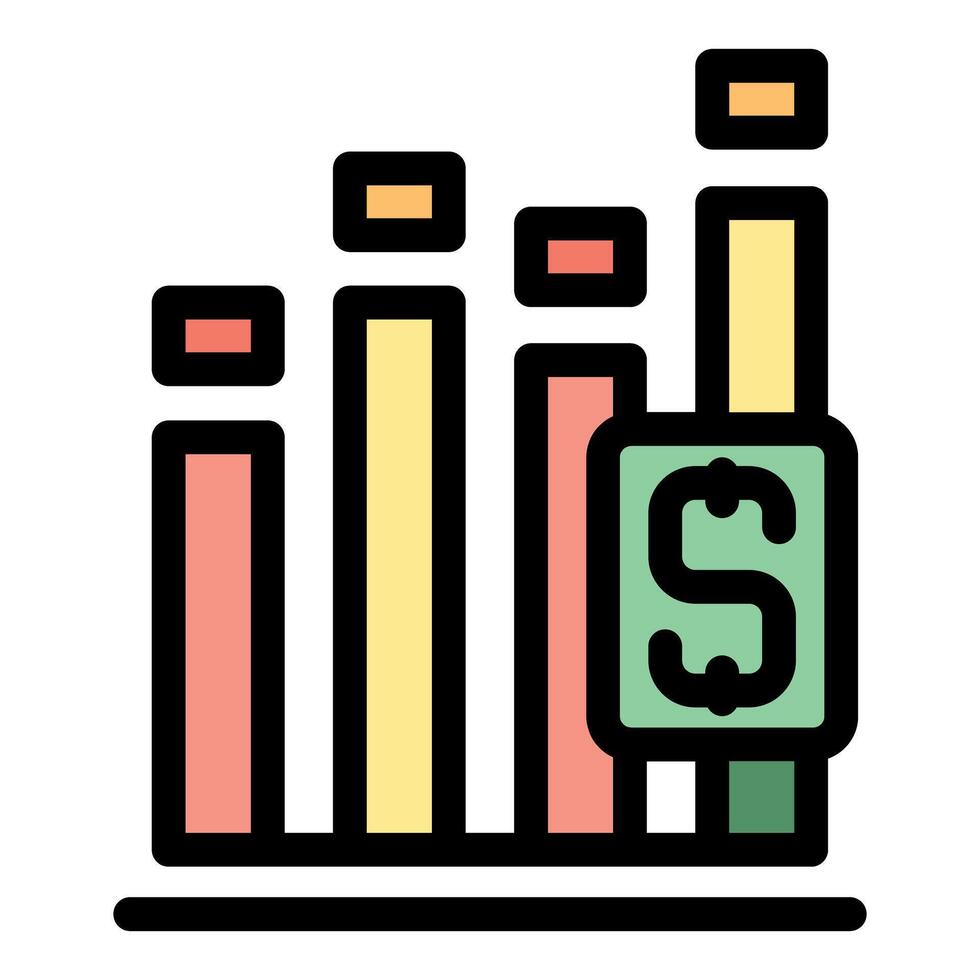 Growing bar graph showing increasing profit and financial success vector