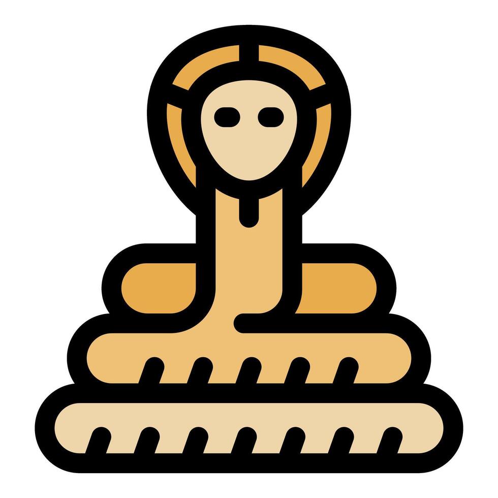 Cobra snake showing hood, crawling serpent coiled on basket vector