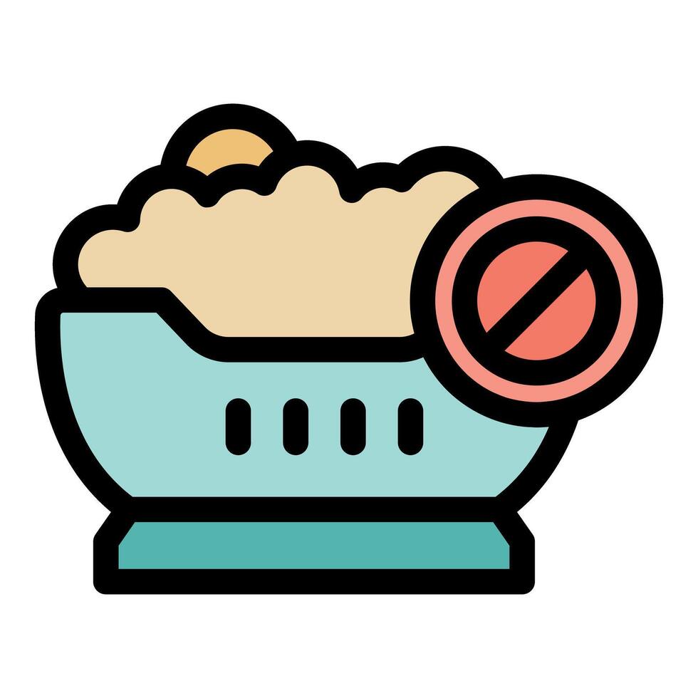 Forbidden food in bowl representing diet and nutrition restrictions vector