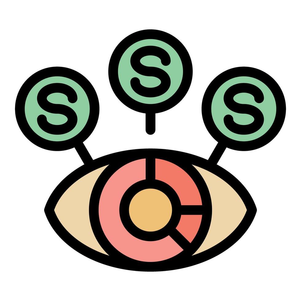 Eye watching money, showing financial vision and profitable opportunities vector
