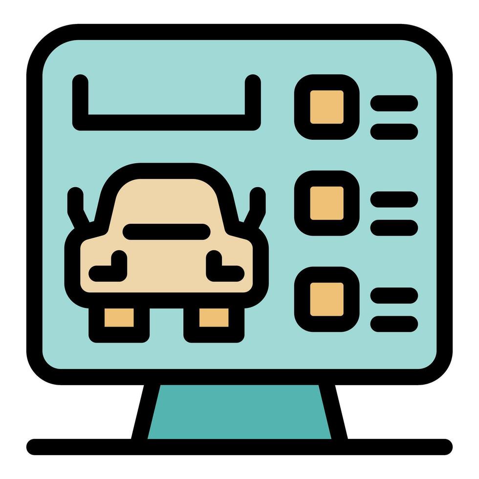 Online car marketplace showing vehicle listing and options on computer screen vector