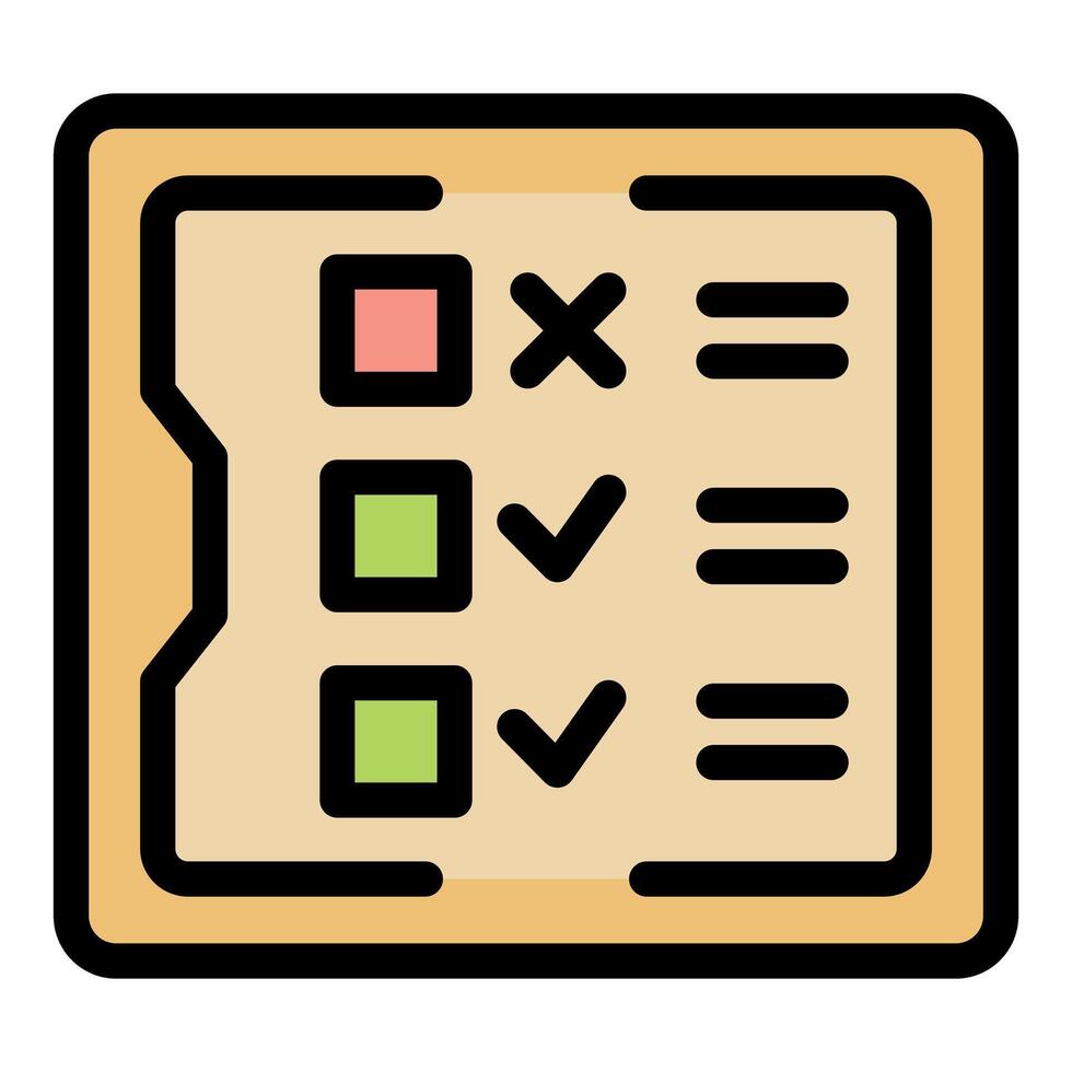 Online survey showing checkmarks and crosses on clipboard vector