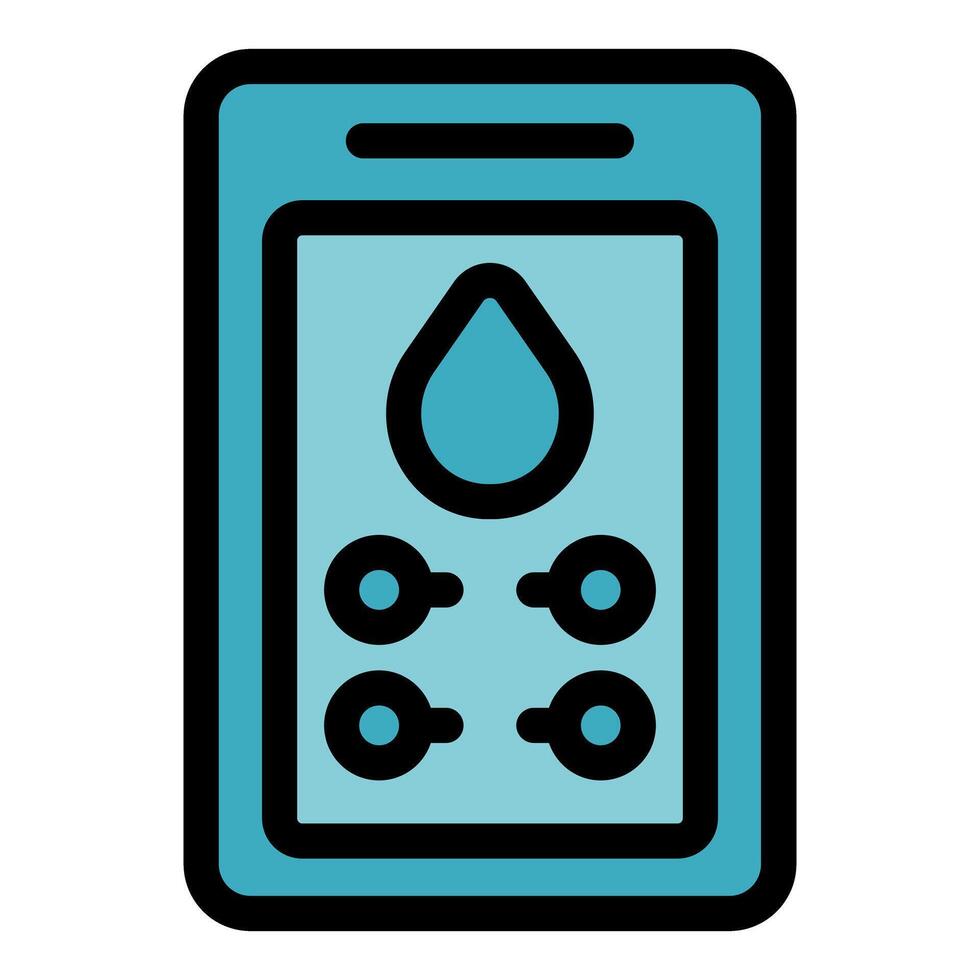 Smart irrigation controller managing water resources on mobile device vector