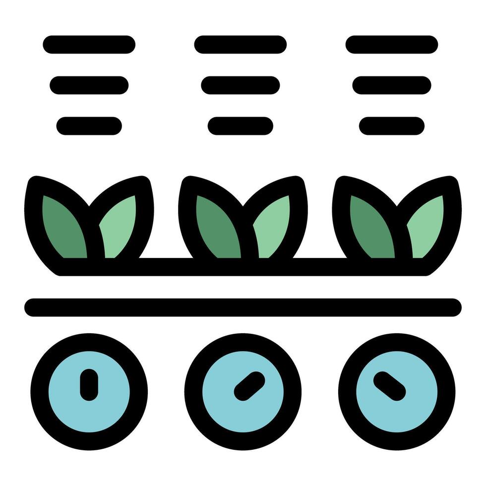 Smart farm system growing plants with artificial light and timers vector