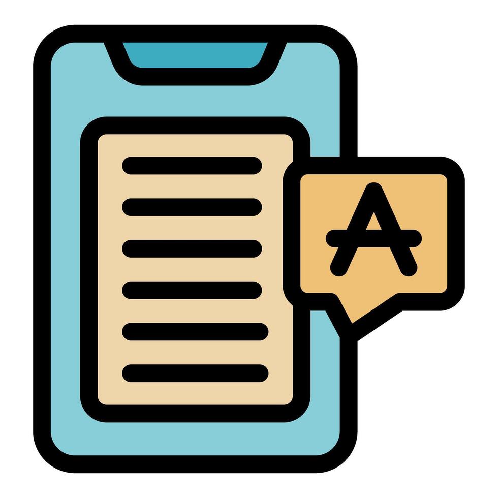 Smartphone showing text file and autocorrecting spelling errors vector