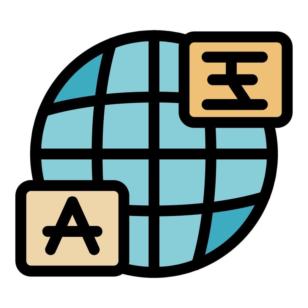 Global language translation and communication icon representing multilingual world vector