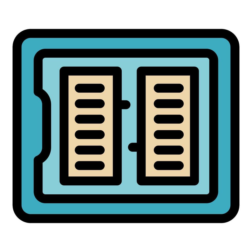 Ram memory modules inside a protective packaging, ready for installation vector