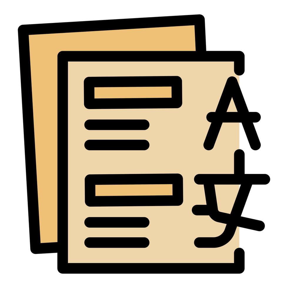 Translating documents with foreign alphabets and symbols vector