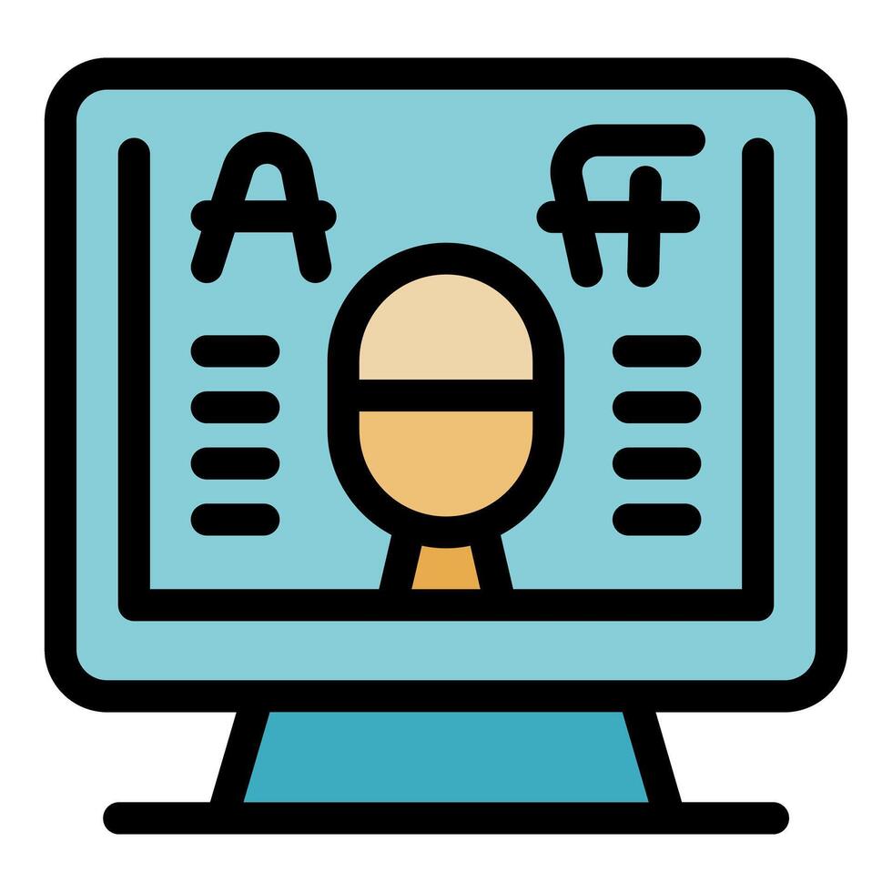 Online typography course showing font selection on computer screen vector