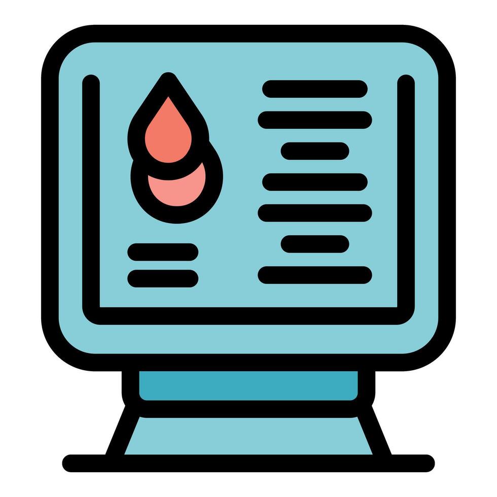 Online blood test medical analysis displaying on computer screen vector