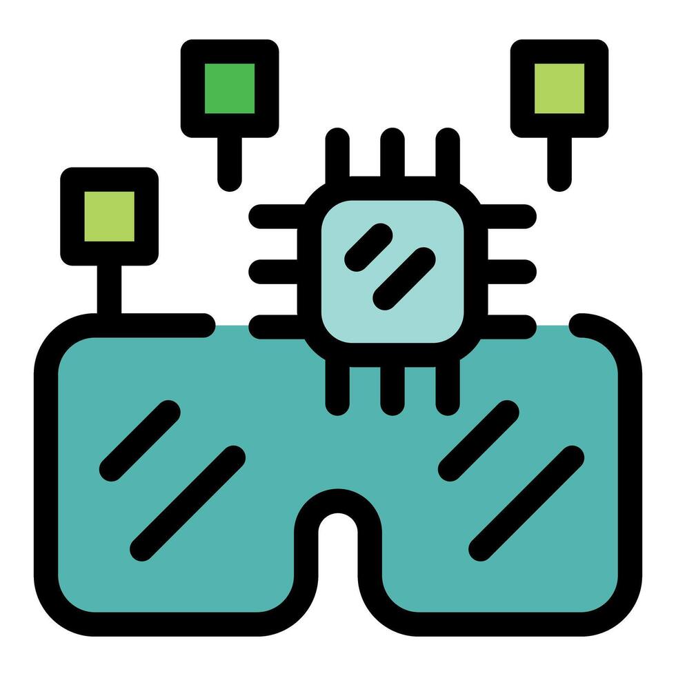 Vr glasses utilizing cutting edge microchip technology for enhanced reality experiences vector