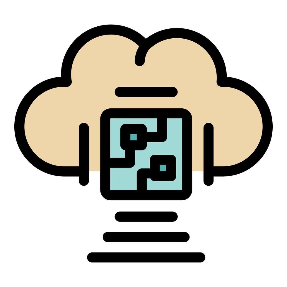 Cloud computing transferring microchip data through network connection vector