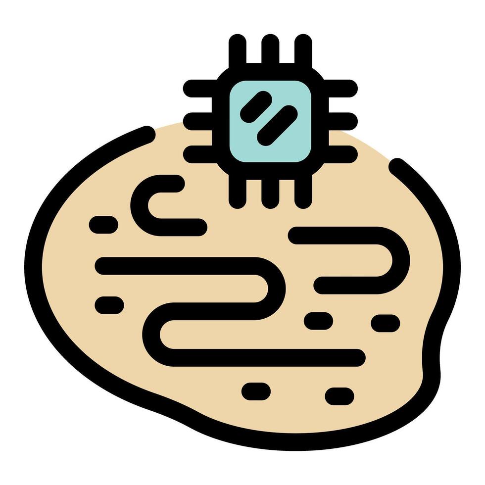 Electronic microchip transforming a potato, symbolizing gmo food production vector