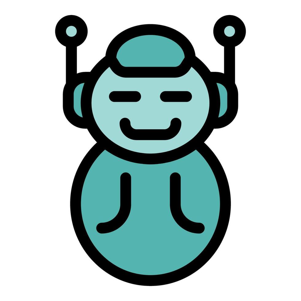 Chatbot smiling and listening with antennas displaying happiness and connection vector