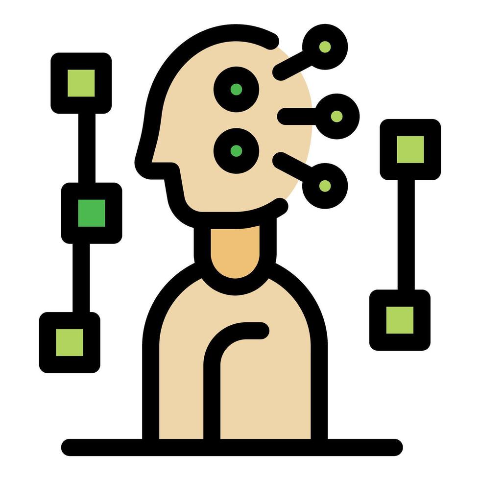 Person expanding mind and exploring new possibilities with neural connections vector