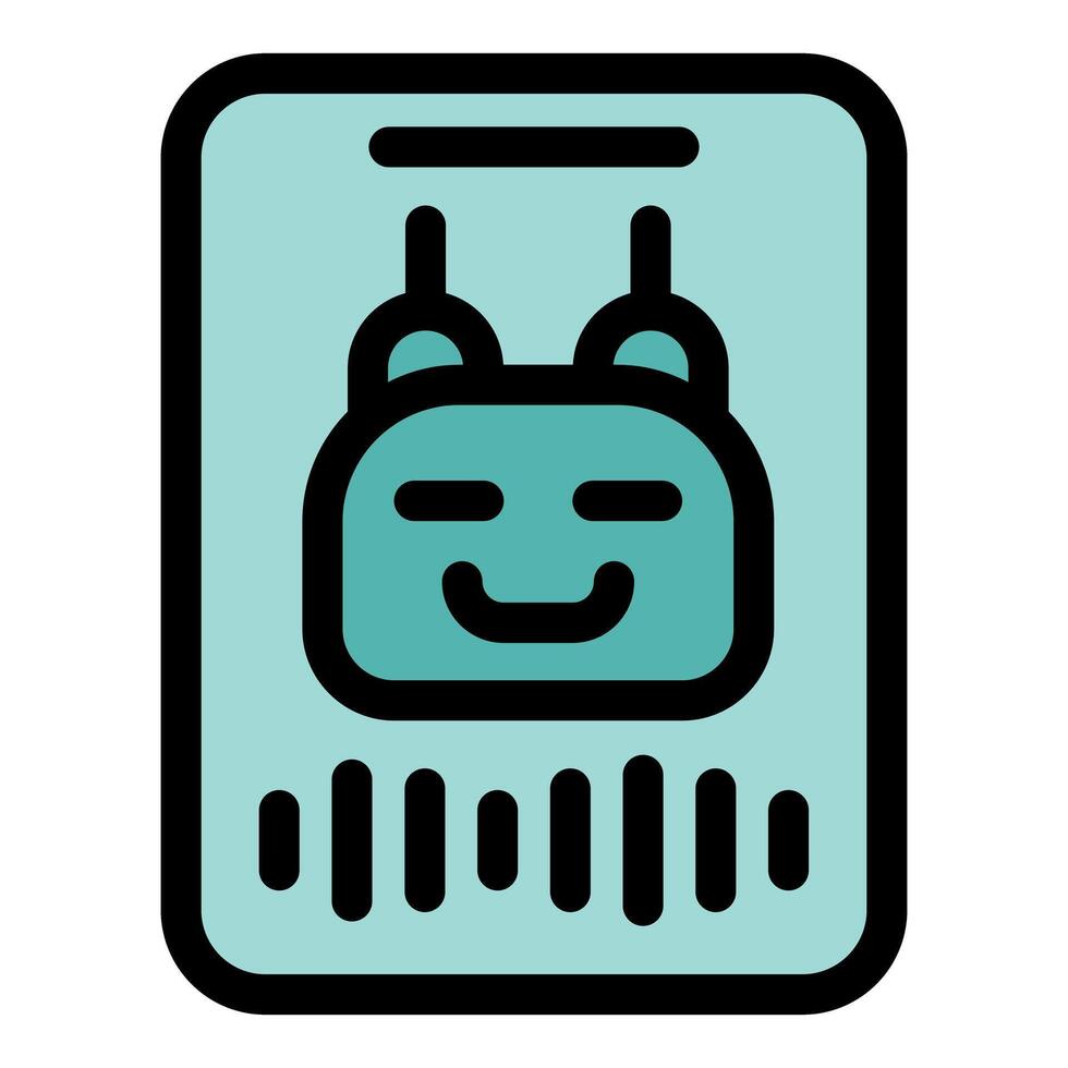 Electronic id card showing smiling face and barcode vector