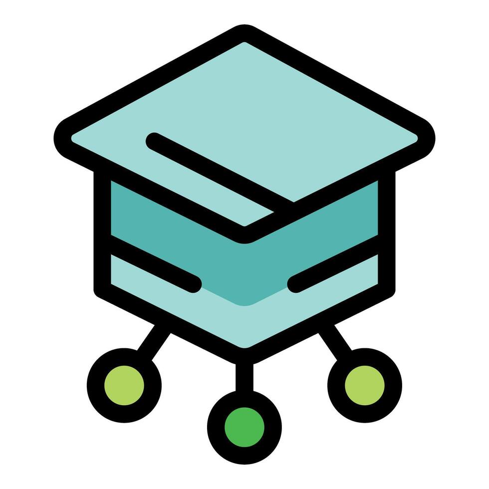 Graduation cap sharing knowledge and education to multiple people vector