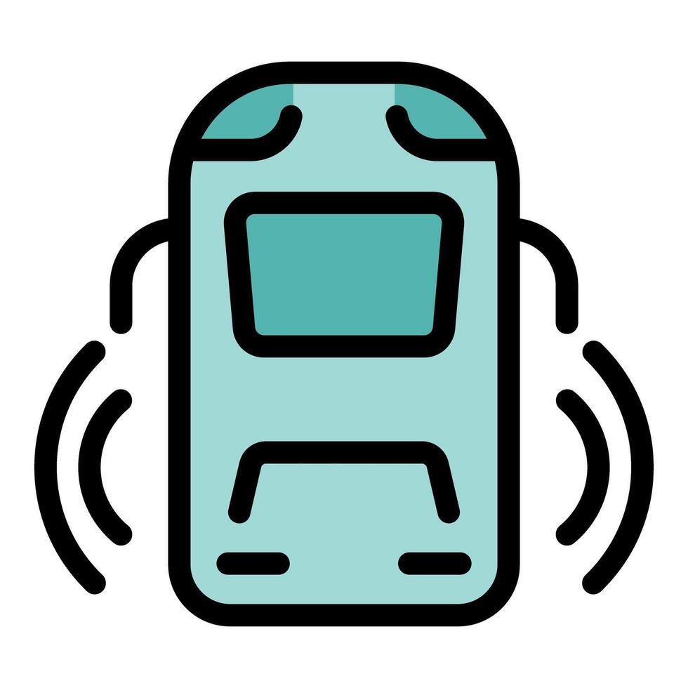 Driverless bus using sensors for navigation and obstacle detection vector