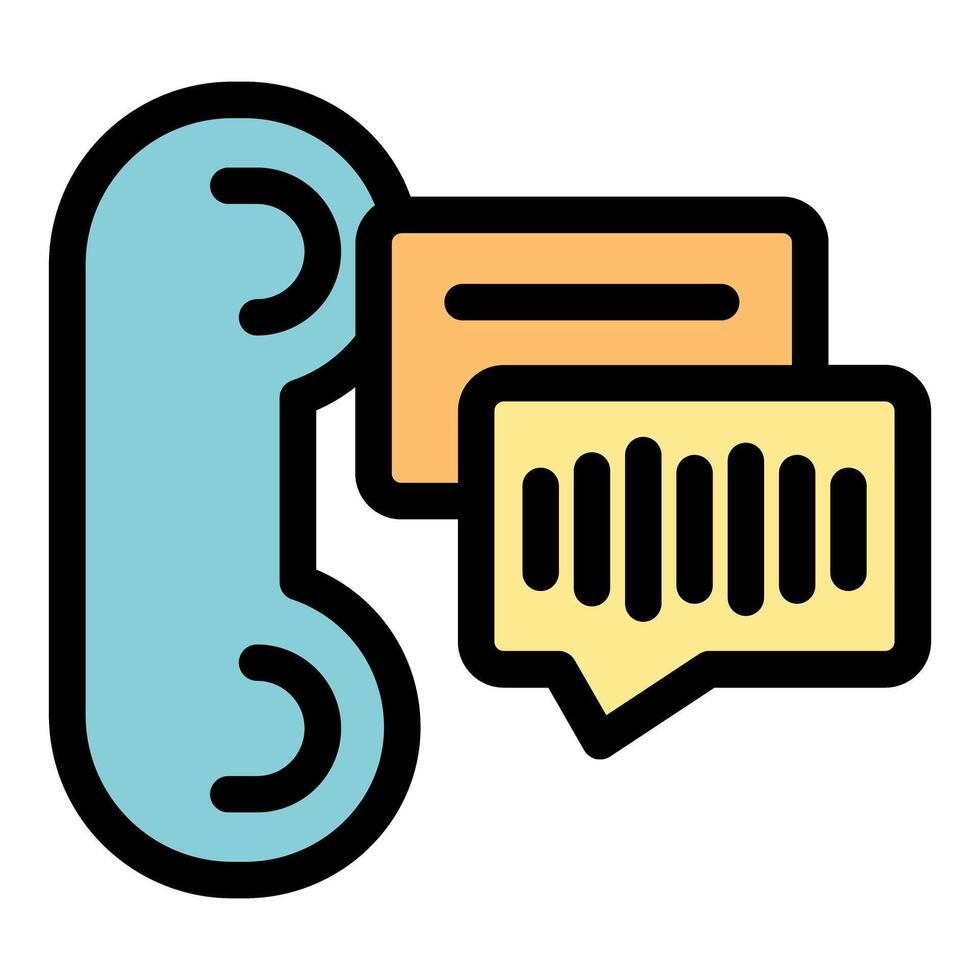 Phone with speech and chat bubbles showing communication vector