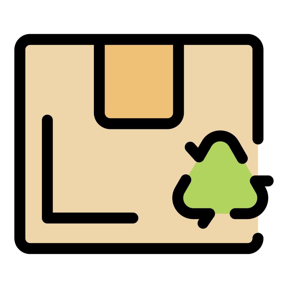 Cardboard box with recycling symbol promoting sustainable packaging vector