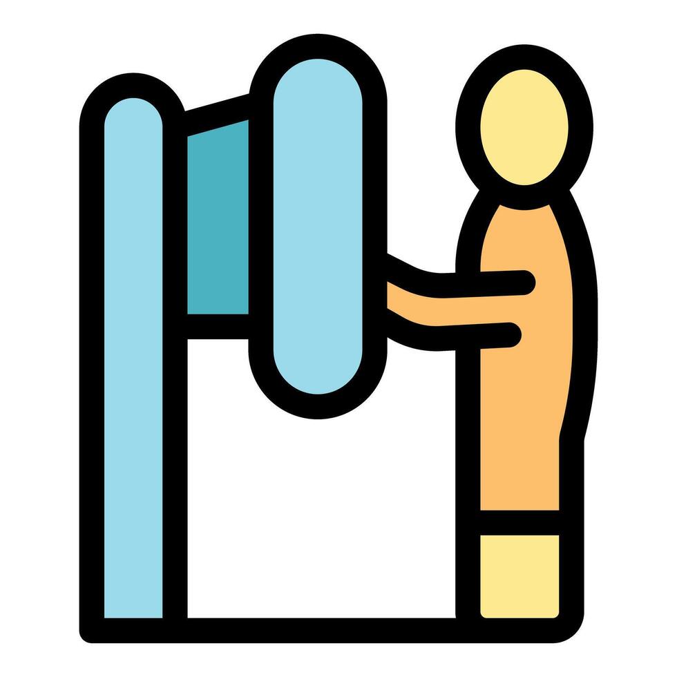 Patient undergoing magnetic resonance imaging scan examination vector