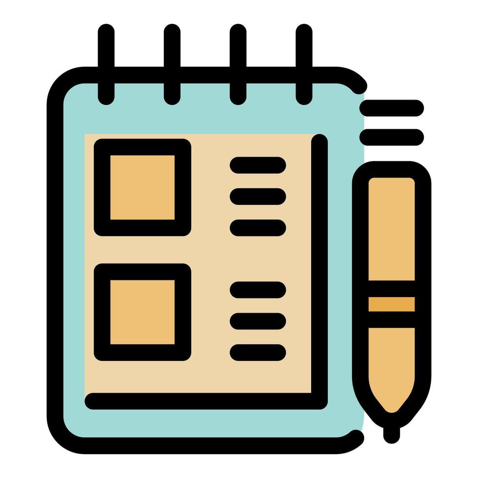 Notepad and pen representing planning and organization vector