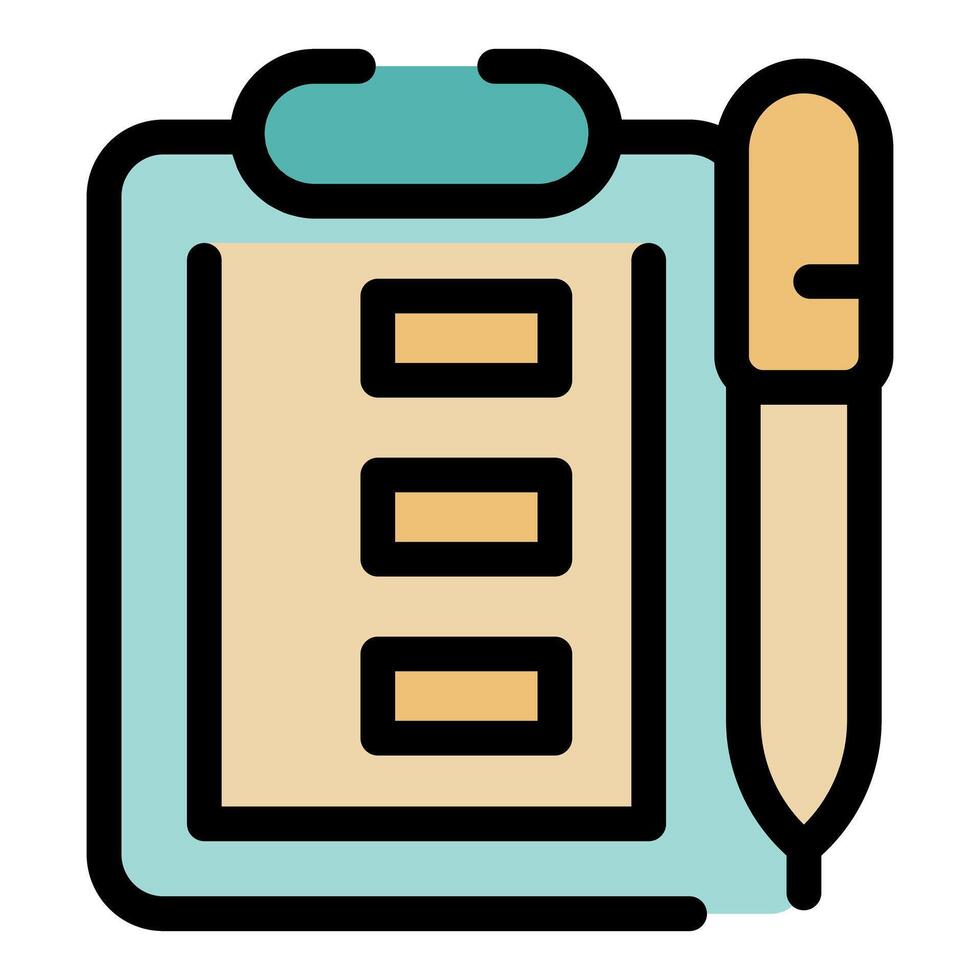 Clipboard and pen representing filling survey form vector