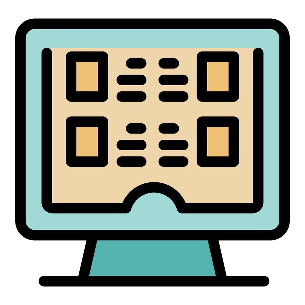 computadora monitor mostrando proyecto administración software con Kanban tablero para ágil desarrollo vector