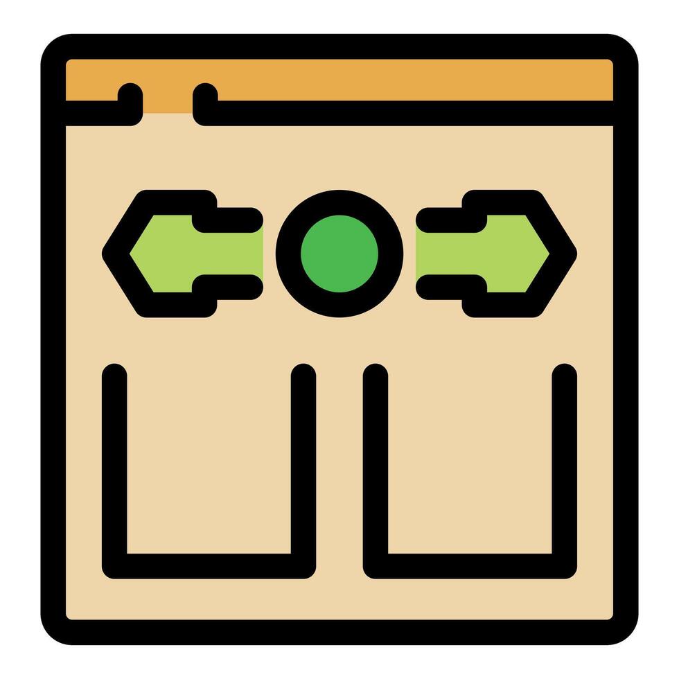 Web page showing data synchronization with arrows and circular icon vector