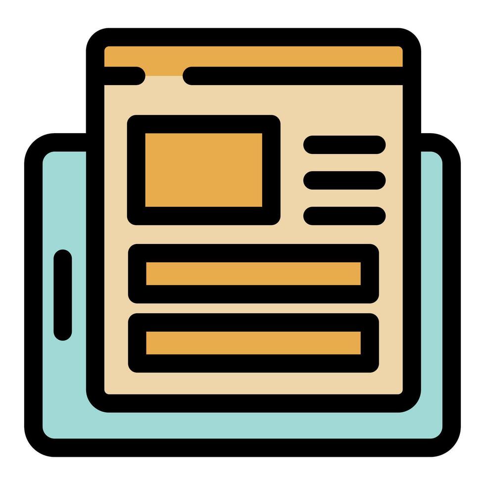 Web design project showing wireframe on tablet screen vector