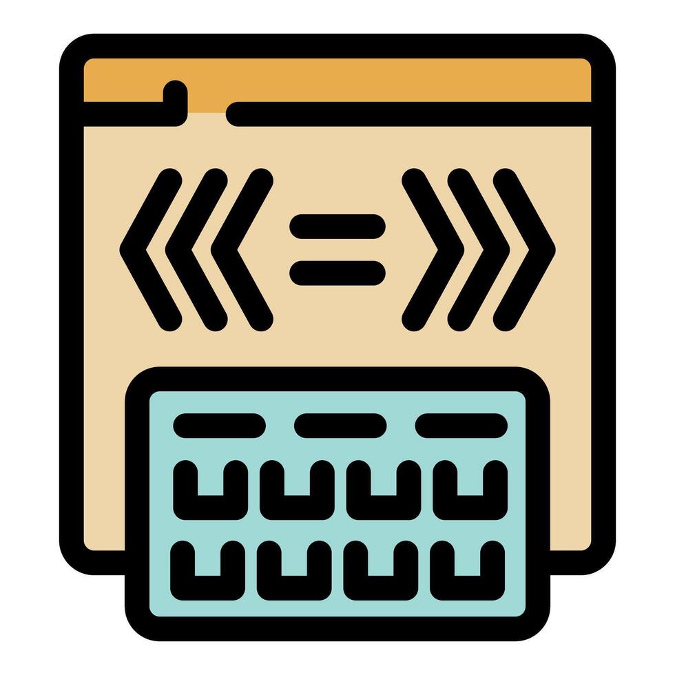 Keyboard typing code equal sign programming software window vector