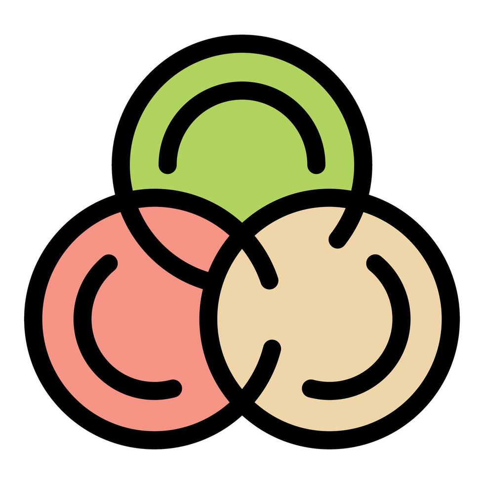 Three interlocking circles representing synergy and collaboration vector