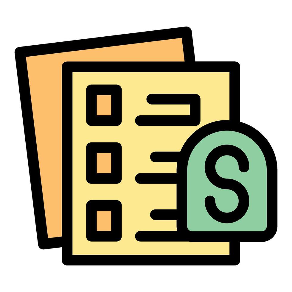Stack of invoices with dollar sign representing business expenses vector
