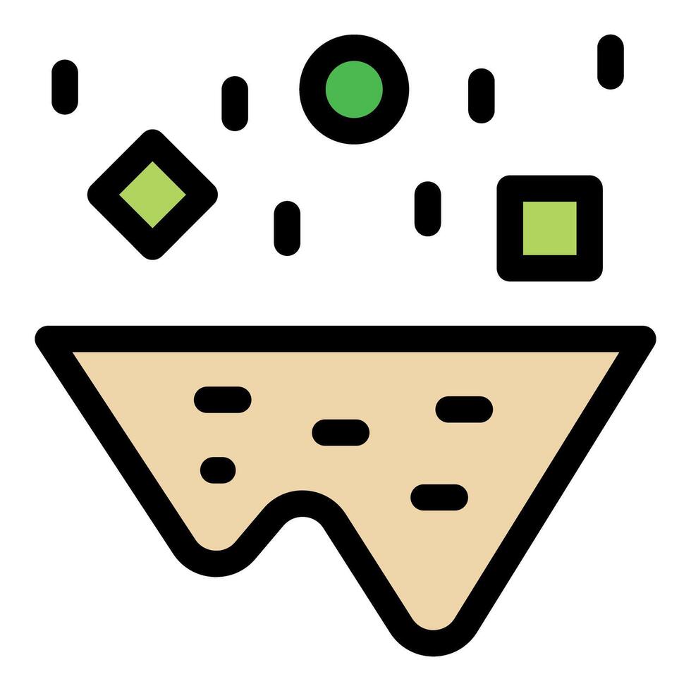 Particles falling on eroded surface creating digital footprint vector