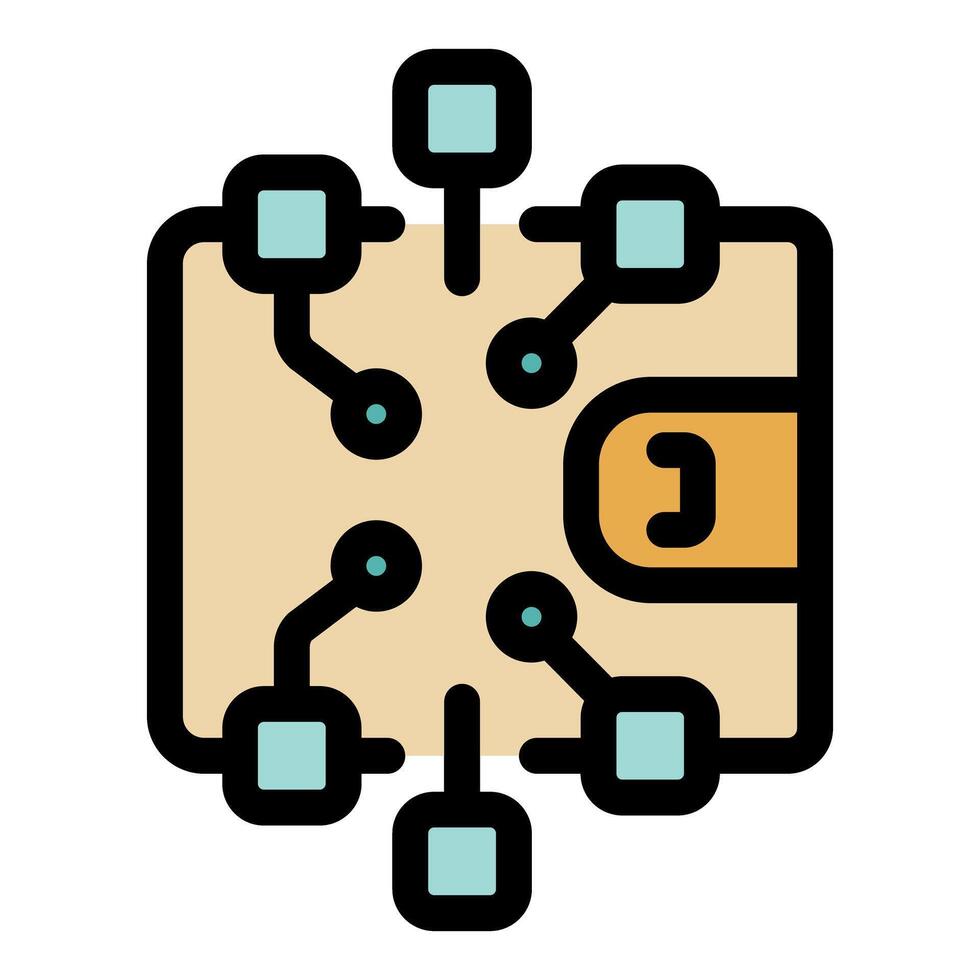 Digital wallet connecting to multiple nodes representing decentralized finance vector