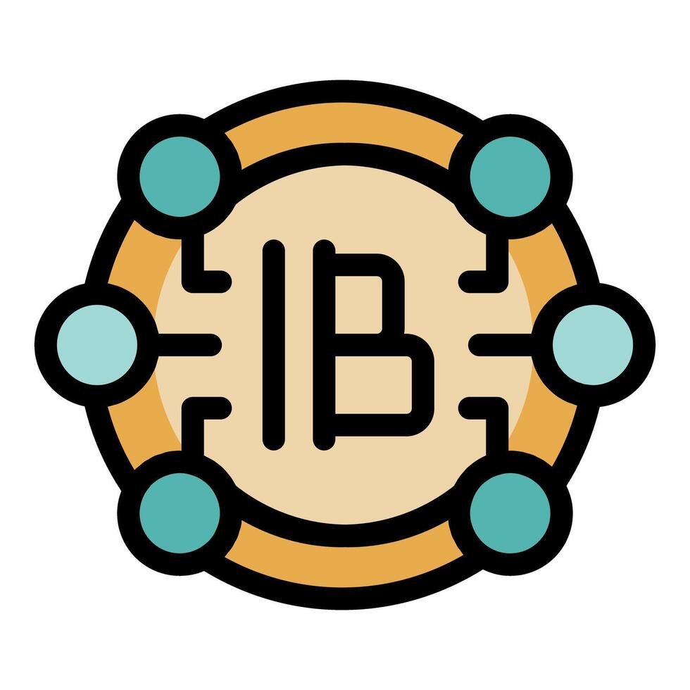Thai baht coin connecting with nodes representing decentralized finance vector