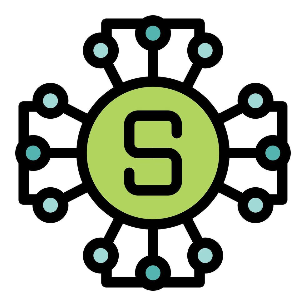 Sandbox cryptocurrency connecting global network through blockchain technology vector