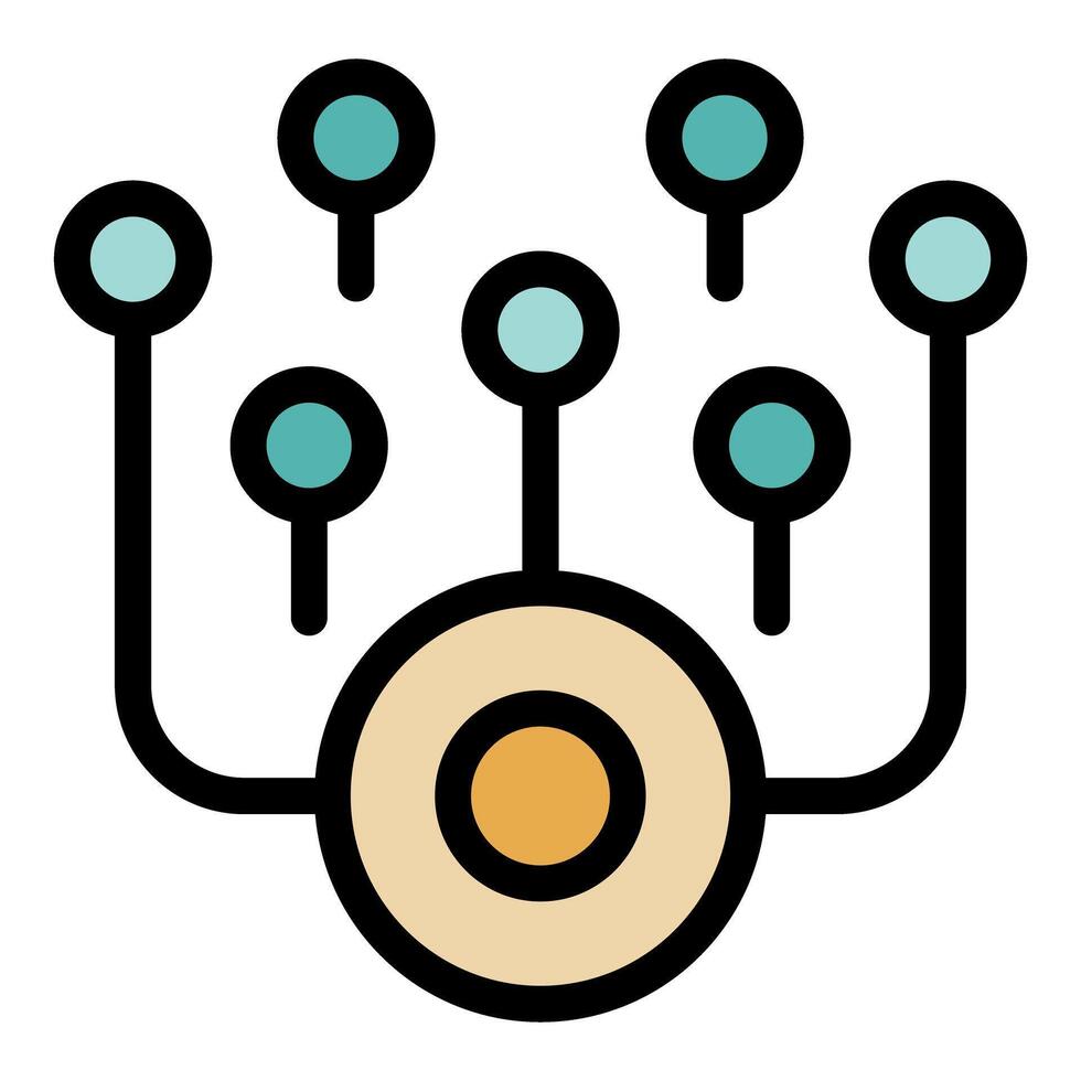 Data gathering system connecting multiple sources to central hub vector