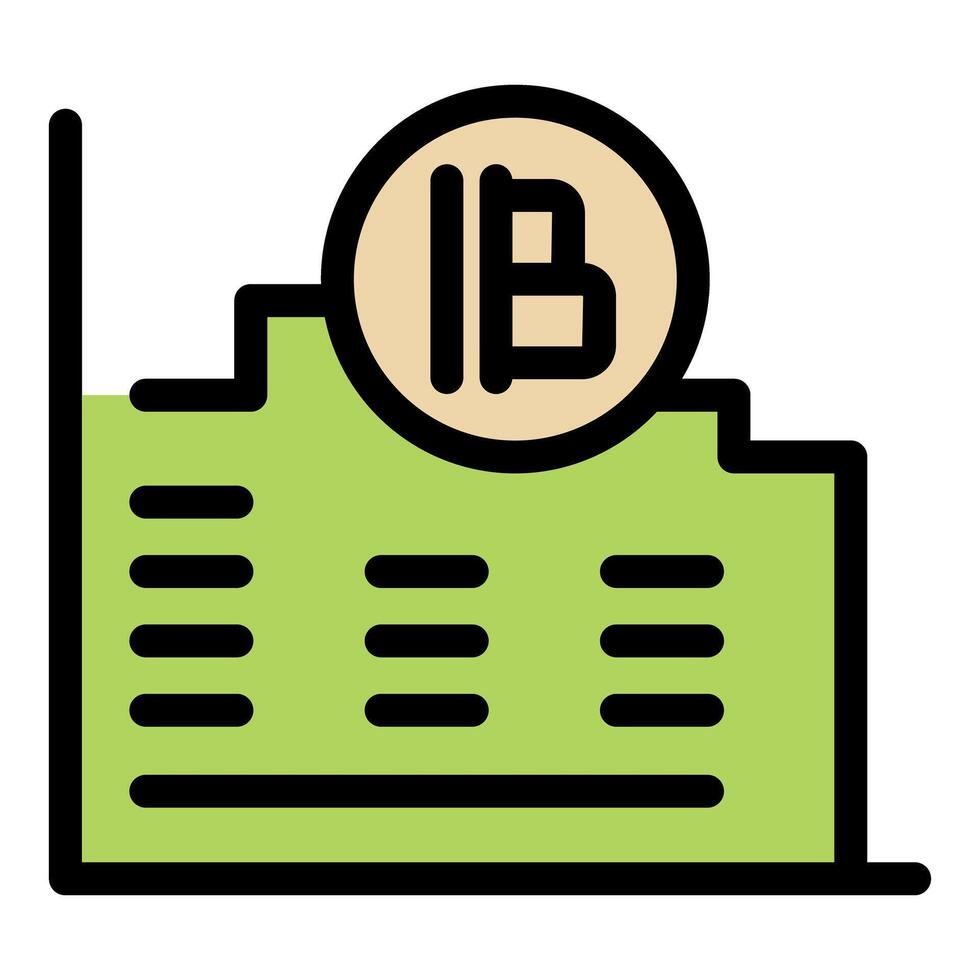 Growing cryptocurrency investment in thailand depicted with thai baht coin and rising chart vector