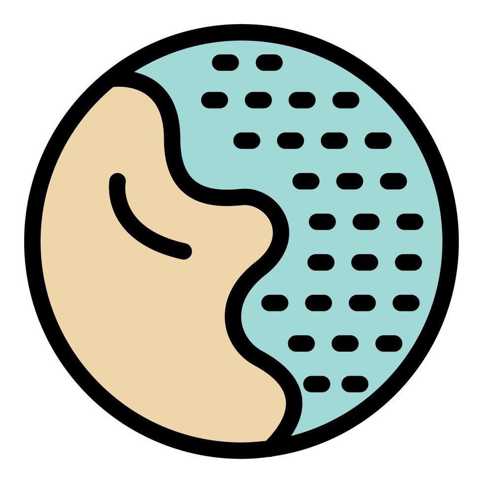 Half earth and half sea creating a divided globe icon representing land and water vector