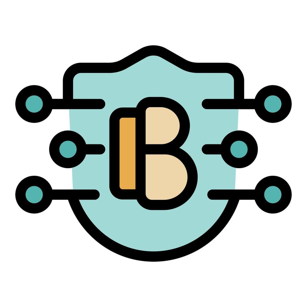 Cryptocurrency security, shield protecting digital currency transactions vector