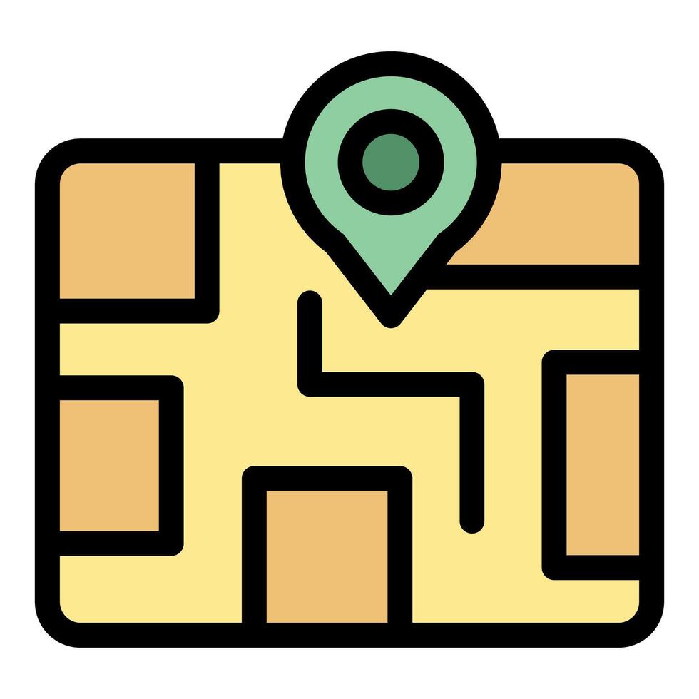 Location pin showing position on digital city map vector