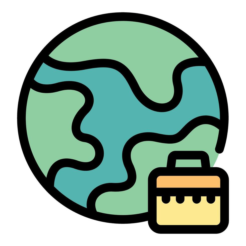 International business expanding across the globe with briefcase symbol vector