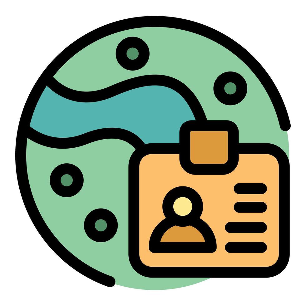 Global identification card representing personal data and security vector