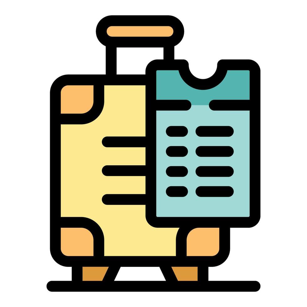 Travel suitcase with attached ticket representing travel booking vector