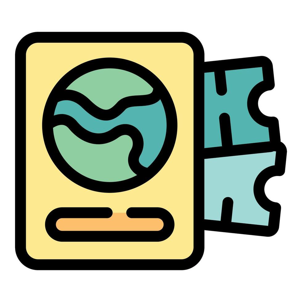 Passport with planet earth and tickets symbolizing global travel vector