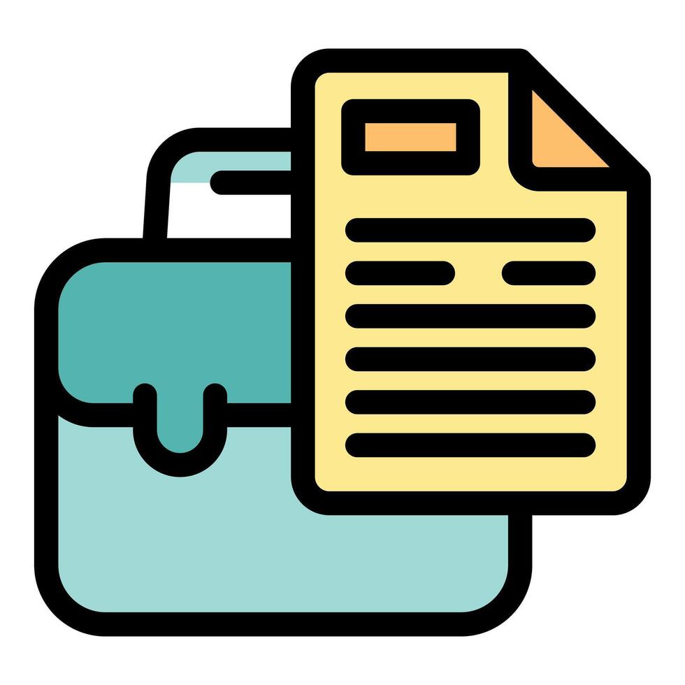 Business portfolio with business documents representing working progress vector